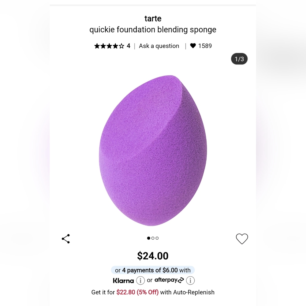 tarte Quickie Foundation Blending Sponge - Purple